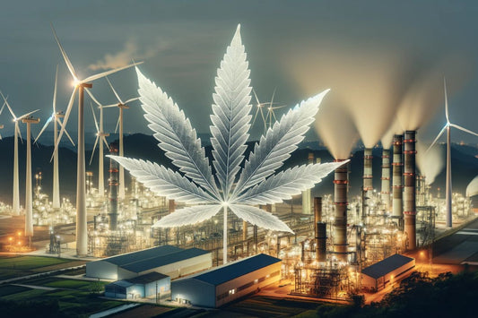 Cannabis leaf in a powerplant