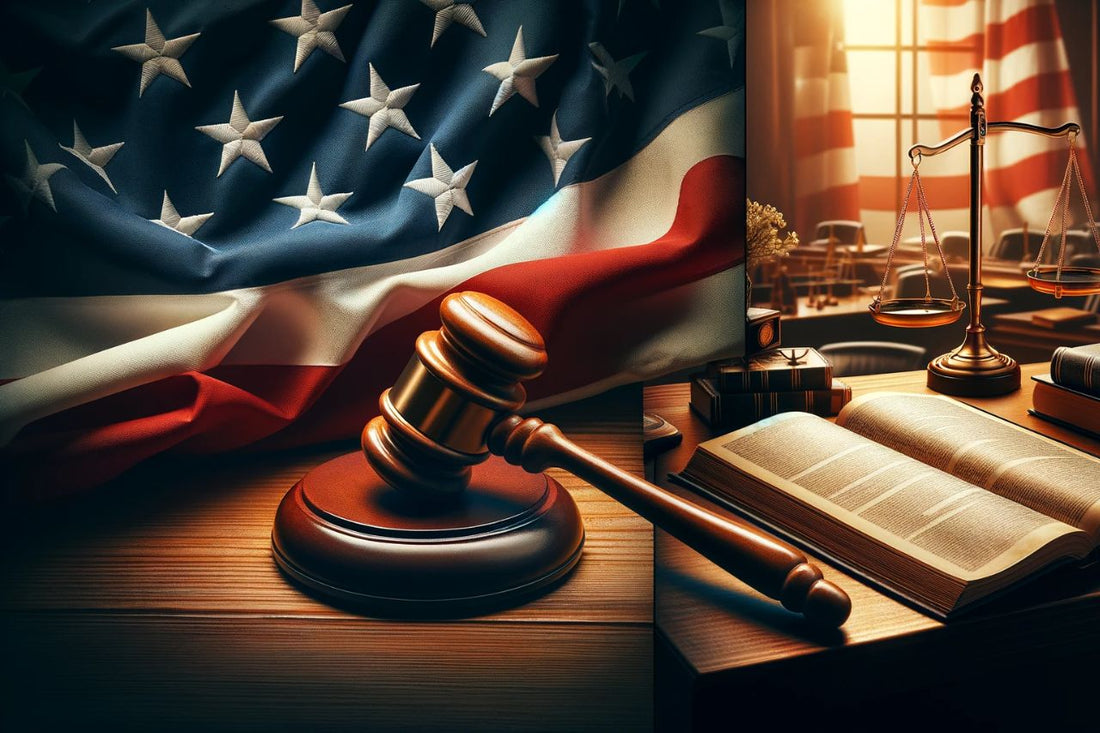 Flag of USA and a gavel