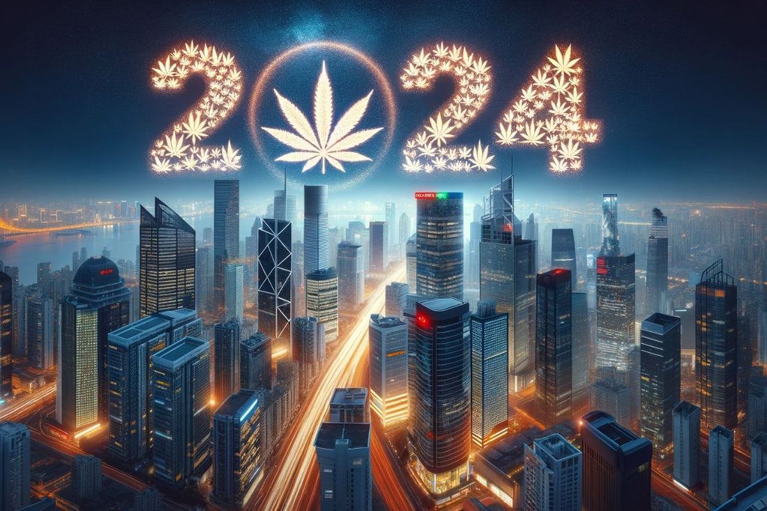 2024 with cannabis leaf