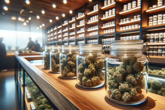 Jar of Cannabis at a Cannabis Dispensary
