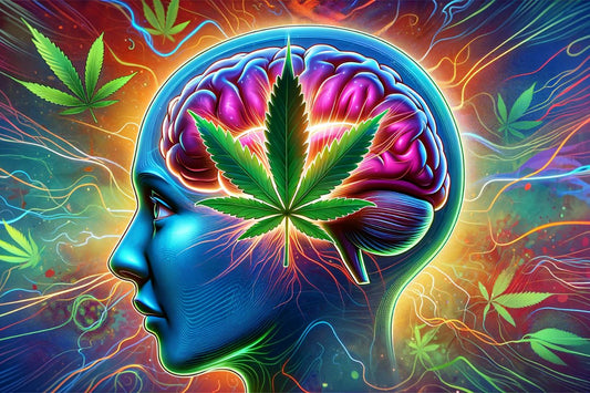 Illustration of human bran and cannabis