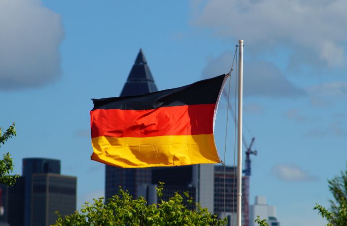 A waving German flag