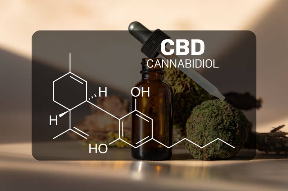 Chemical structure of CBD (Cannabidiol)
