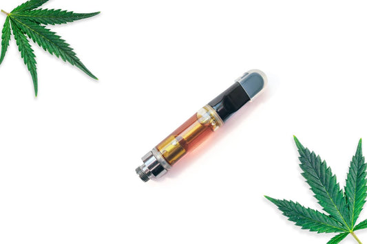 Cannabis Vape Cartridge and Cannabis leaf
