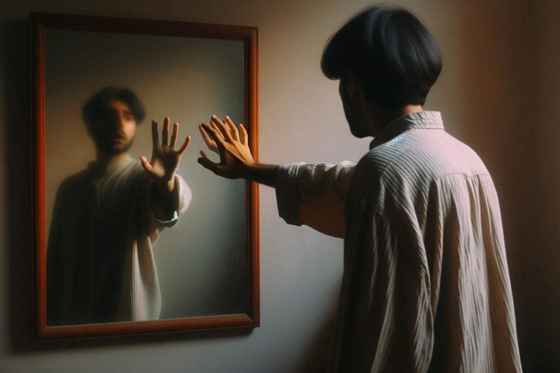 Man standing in front of a mirror