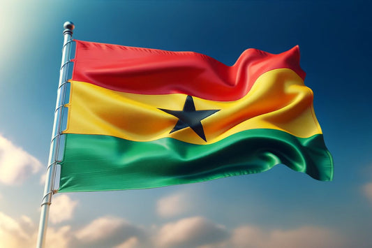 Waving flag of Ghana