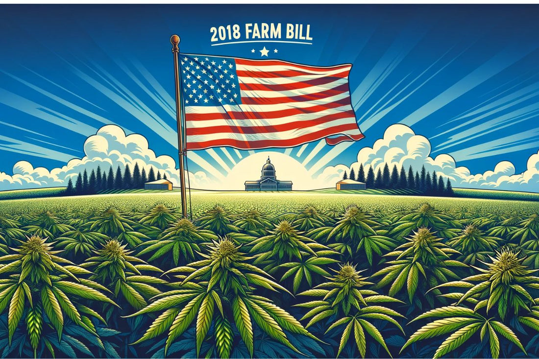 A flag in a cannabis field