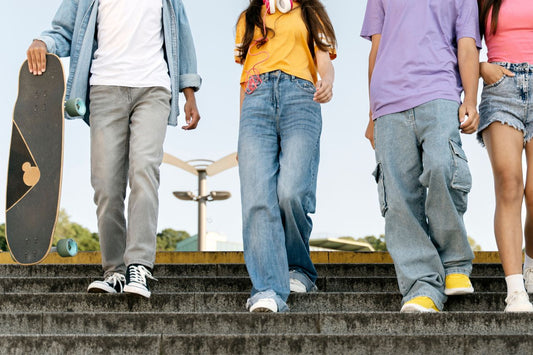Group of teen walking down the stairs