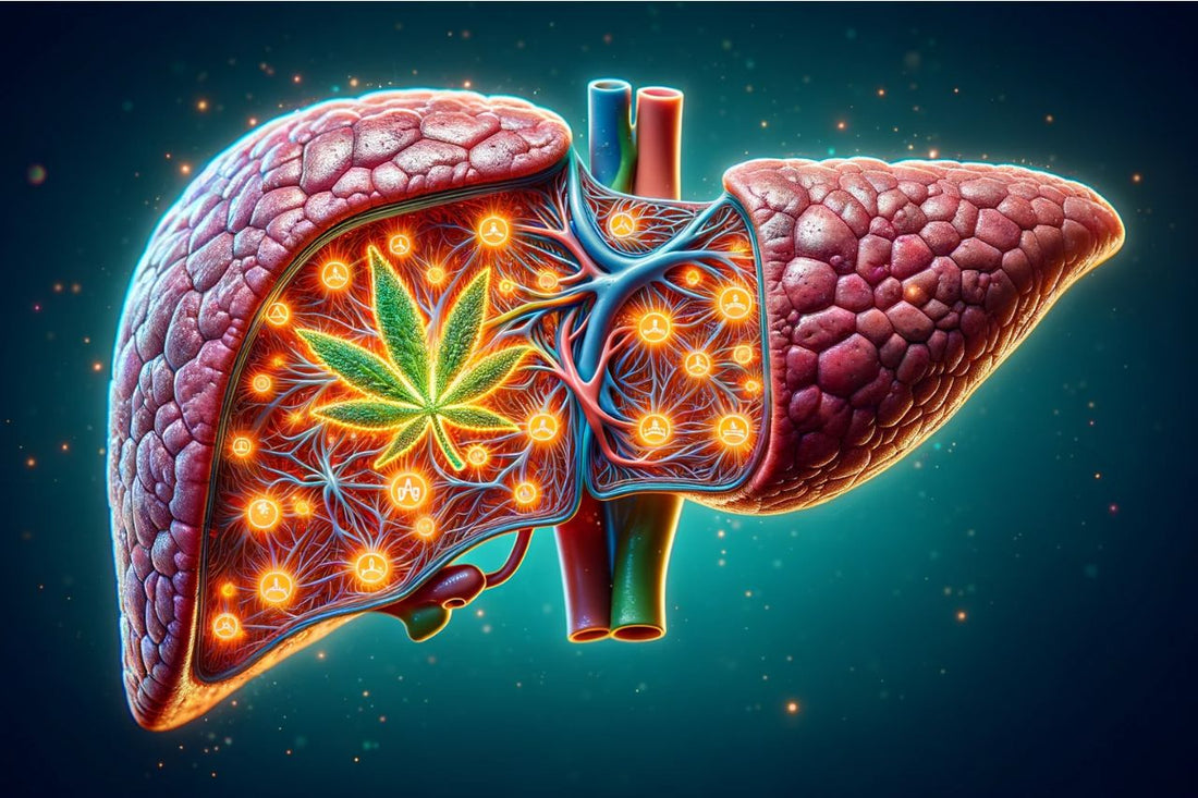 liver with cannabis icon on the middle