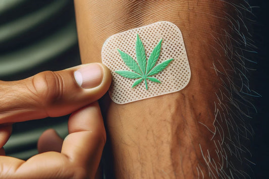 A patch with cannabis leaf design