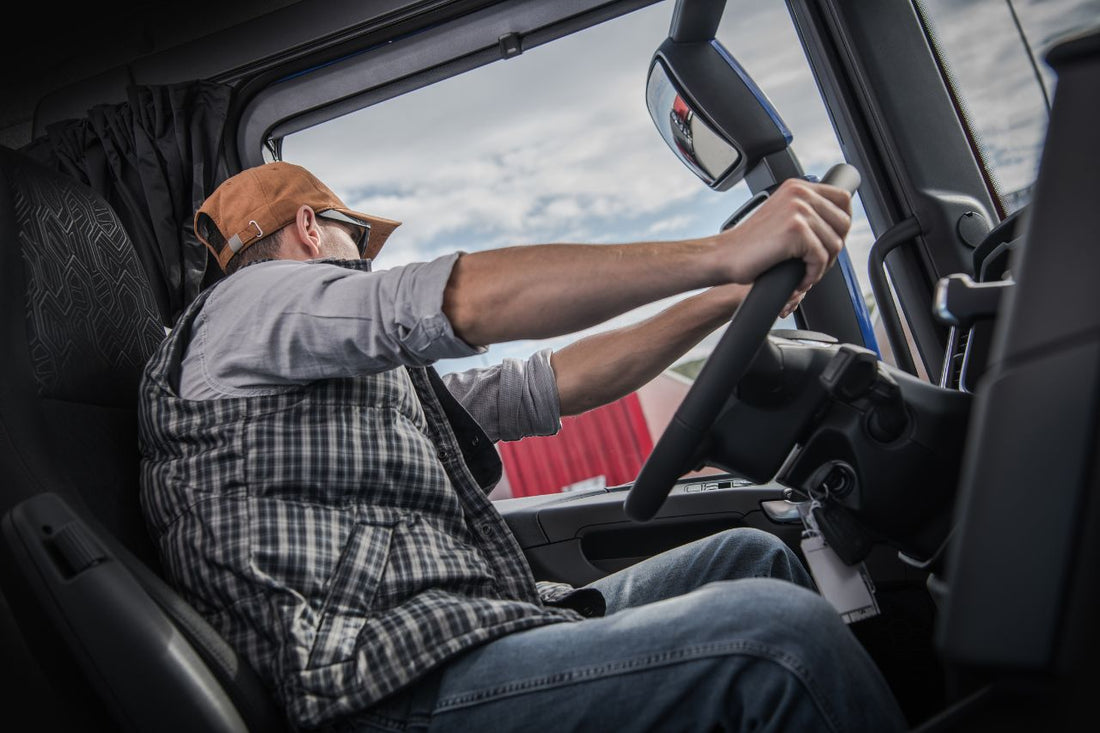 Trucker behind the steering wheel