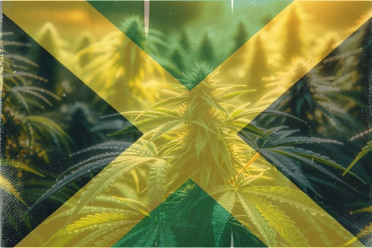 Cannabis and Jamaican Flag