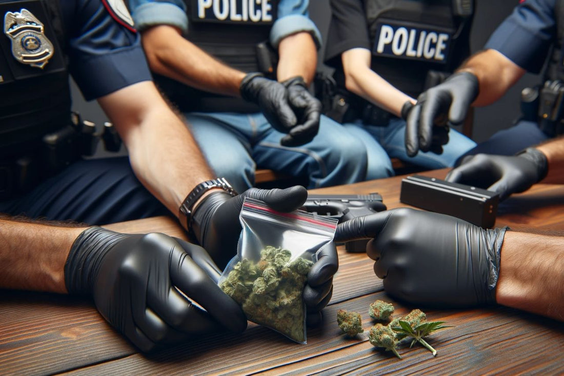 Police confiscated a bag of cannabis