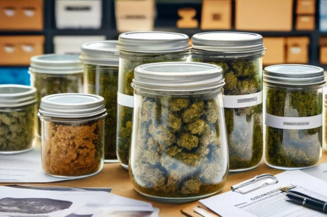 A jar full of cannabis buds