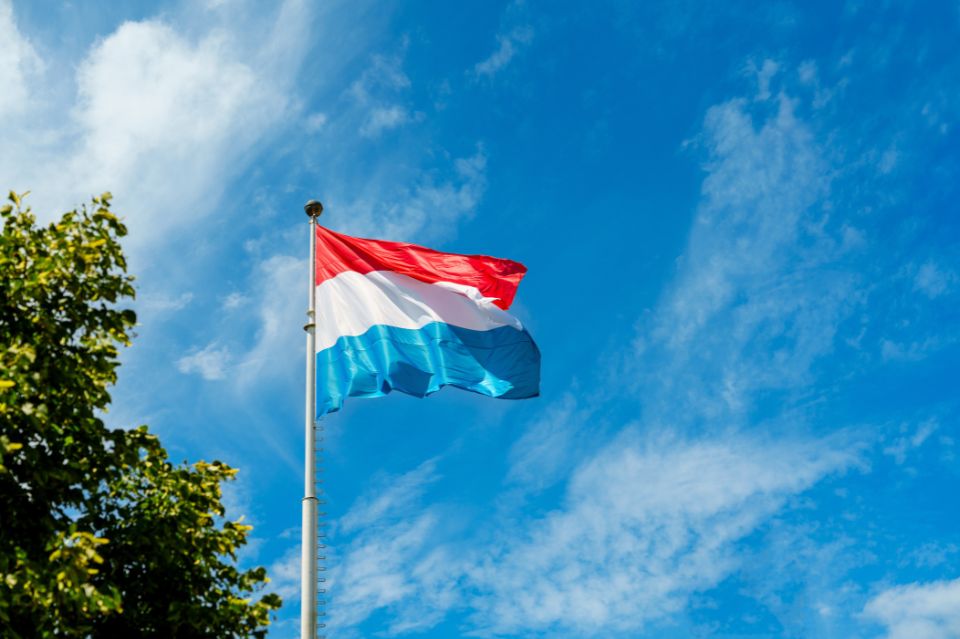 Waving flag of Luxembourg