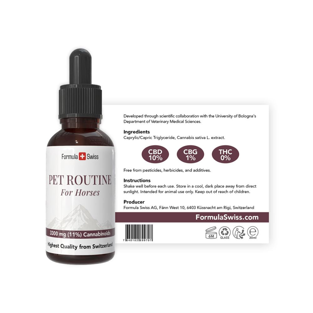 Huisdierroutine voor paarden CBD-olie 10% CBD