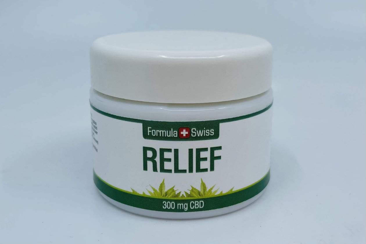 CBD relief cream for dry skin hydration with natural hemp extract