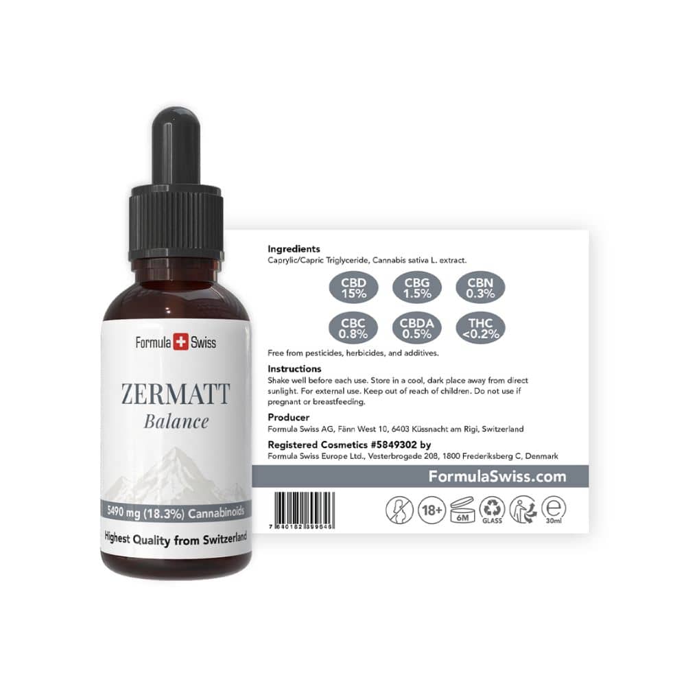 Zermatt Balance - 30 ml CBD olie